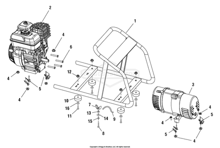 Main Unit (038017) Diagram and Parts List for 038017-01  Briggs and Stratton Generator